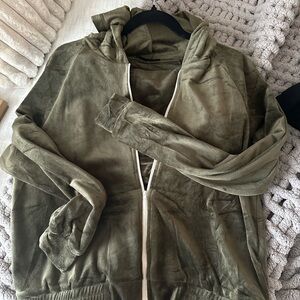 Olive Green Zip-Up Hoodie